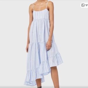 Frame Denim Light Blue Striped High Low Dress